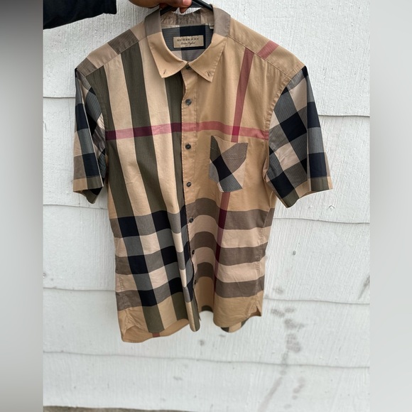 Burberry Somerton Check Short Sleeve Shirt size (LG) Worn Once in Condition NEW - Picture 2 of 9